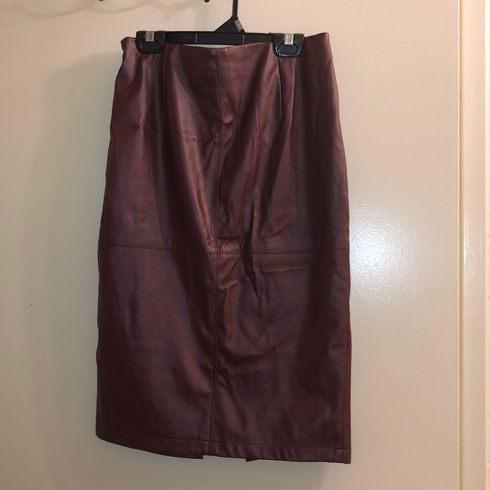 Leather ‘Maroon’ Skirt